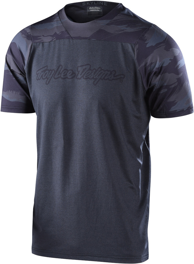 Troy Lee Designs Skyline Signature Camo Shortsleeve Bicycle Jersey, black-grey, Size S, black-grey, Size S
