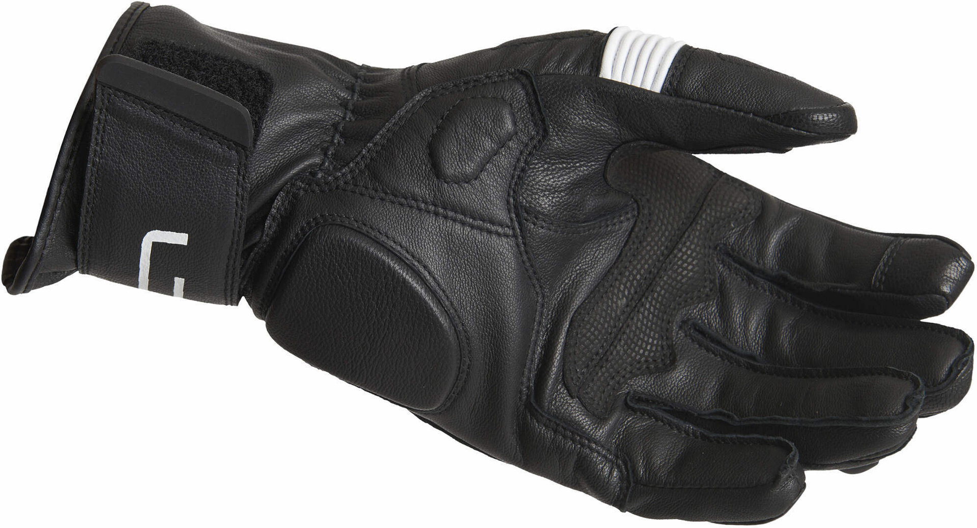Side view of Lindstrands Backa waterproof Motorcycle Gloves, black-white, Size M L for Men