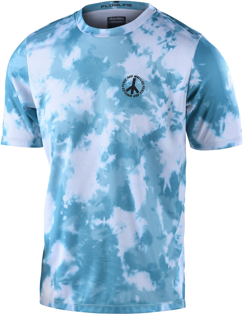 Troy Lee Designs Flowline Plot Shortsleeve Bicycle Jersey, white-blue, Size S, white-blue, Size S