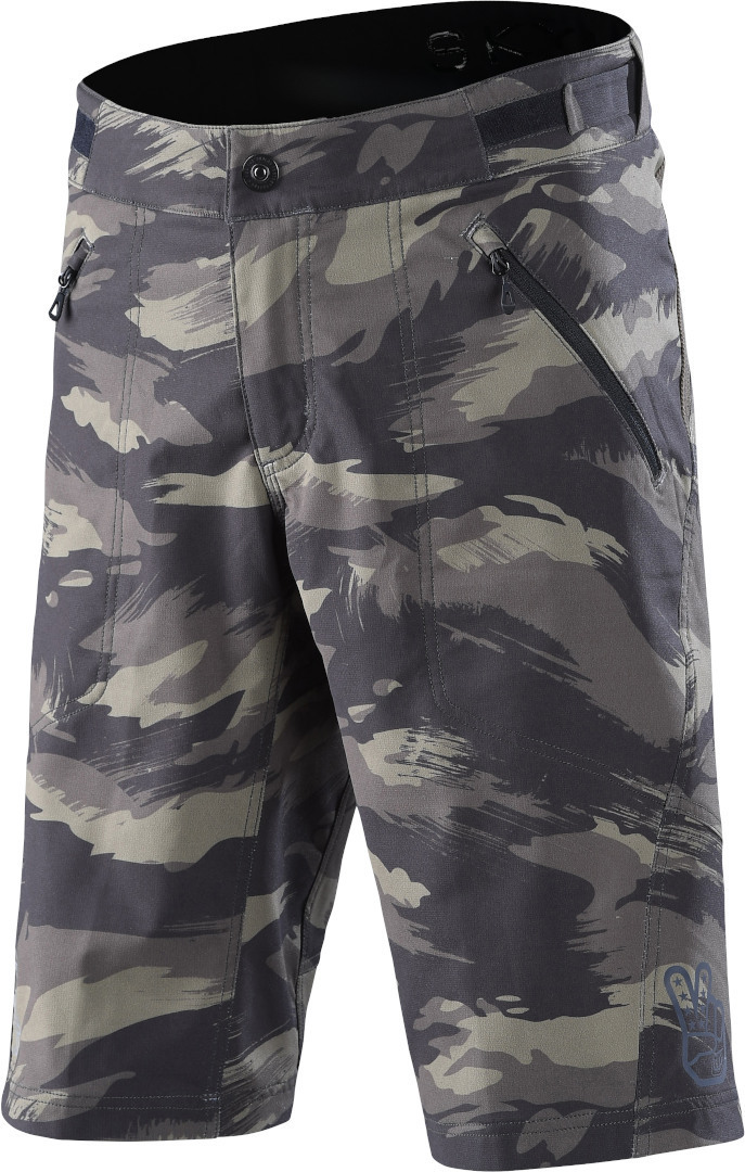 Troy Lee Designs Skyline Brushed Camo Bicycle Shorts, green-multicolored, Size 30, green-multicolored, Size 30