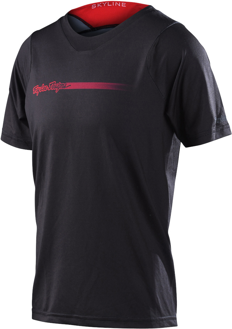 Troy Lee Designs Skyline Channel Youth Shortsleeve Bicycle Jersey, black-red, Size XS, black-red, Size XS