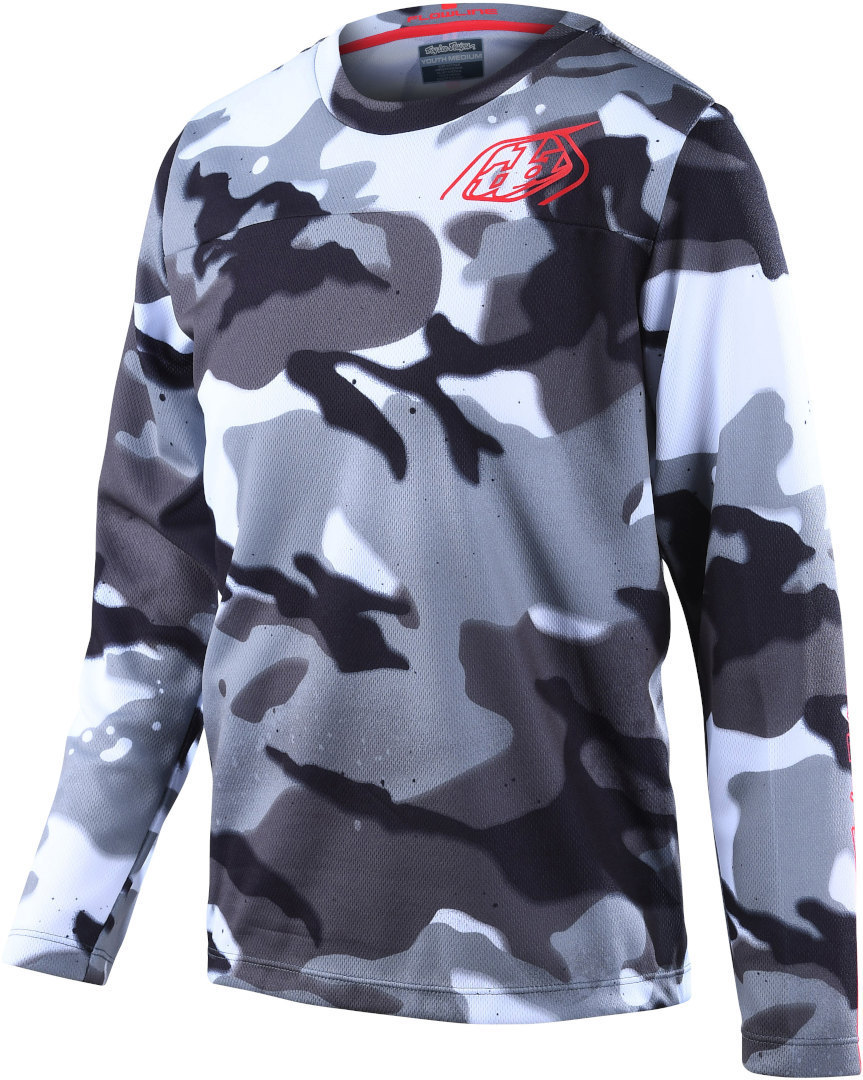 Troy Lee Designs Flowline Spray Camo Cykeltröja för ungdomar, vit-flerfärgad, storlek M