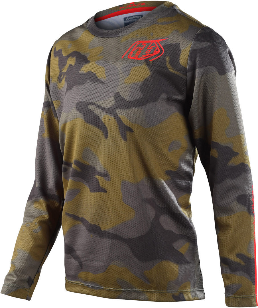 Troy Lee Designs Flowline Spray Camo Cykeltrøje til unge, grøn, størrelse L