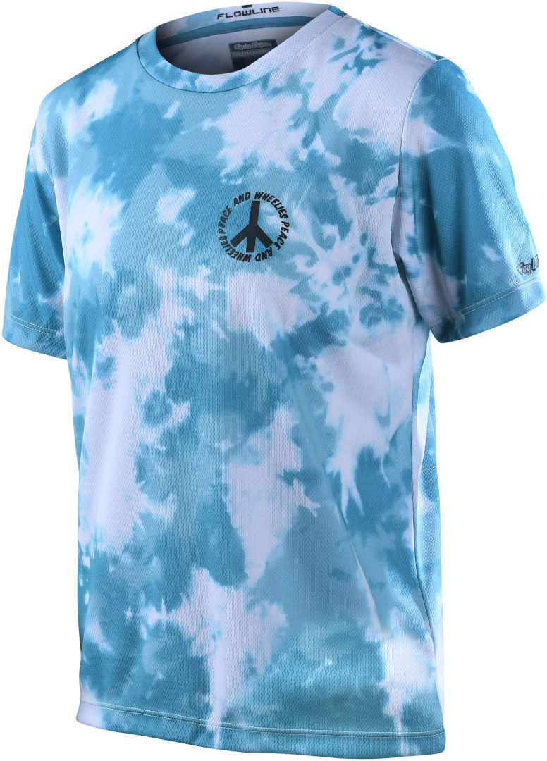 Troy Lee Designs Flowline Plot Youth Shortsleeve Bicycle Jersey, turquoise, Size XS, turquoise, Size XS