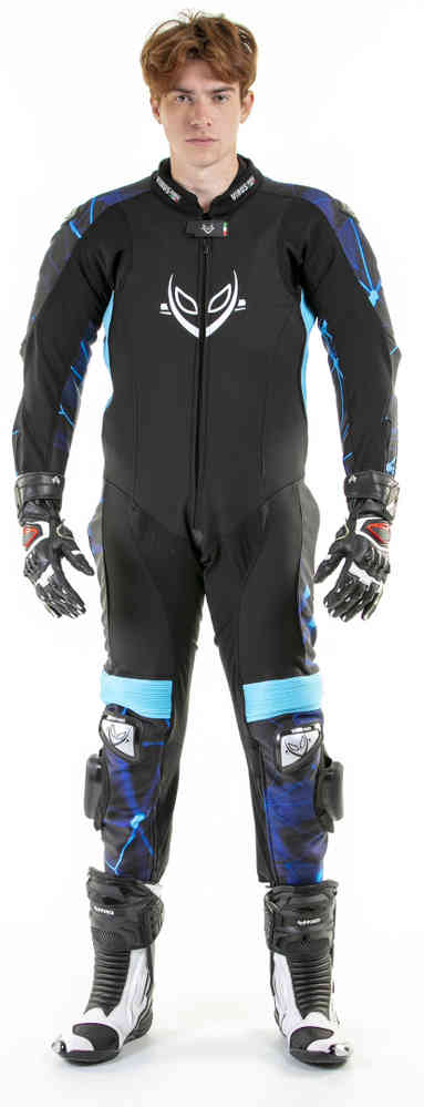 Virus Power Alien Crypto Airbag azul 1-Piece Motorcycle Textile Suit