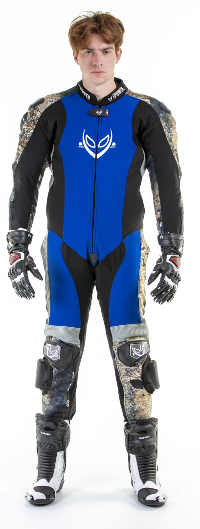 Virus Power Alien Denim bleu Airbag 1 pièce Moto Textile Costume