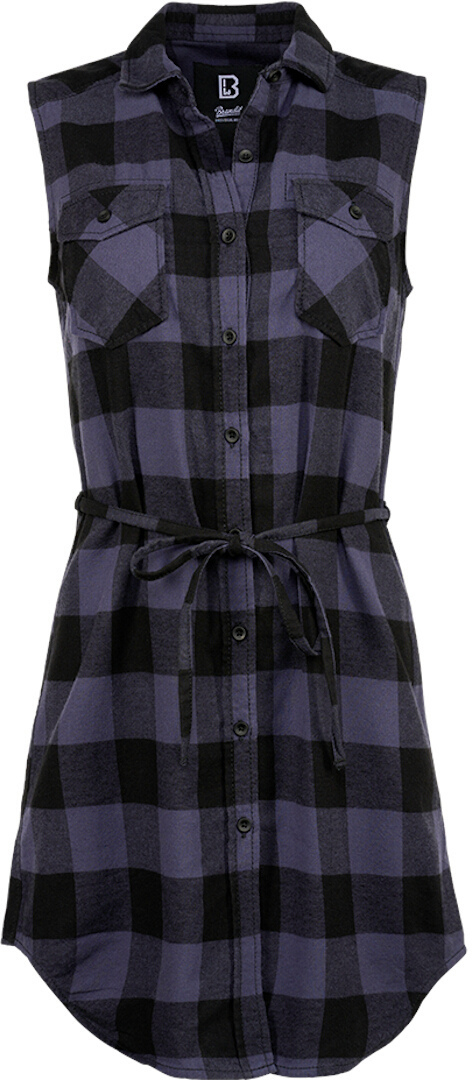 Brandit Gracey sleeveless Longshirt, black-grey, Size S for Women, black-grey, Size S for Women