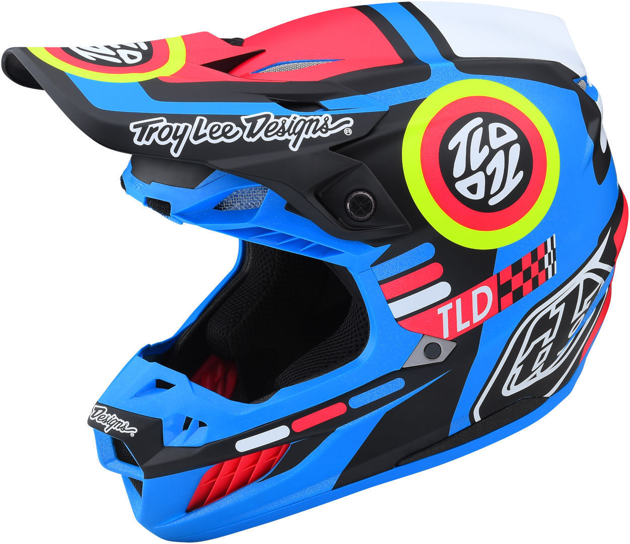 Troy Lee Designs SE5 Drop In MIPS Motocross Helmet, black-red-blue, Size L, black-red-blue, Size L