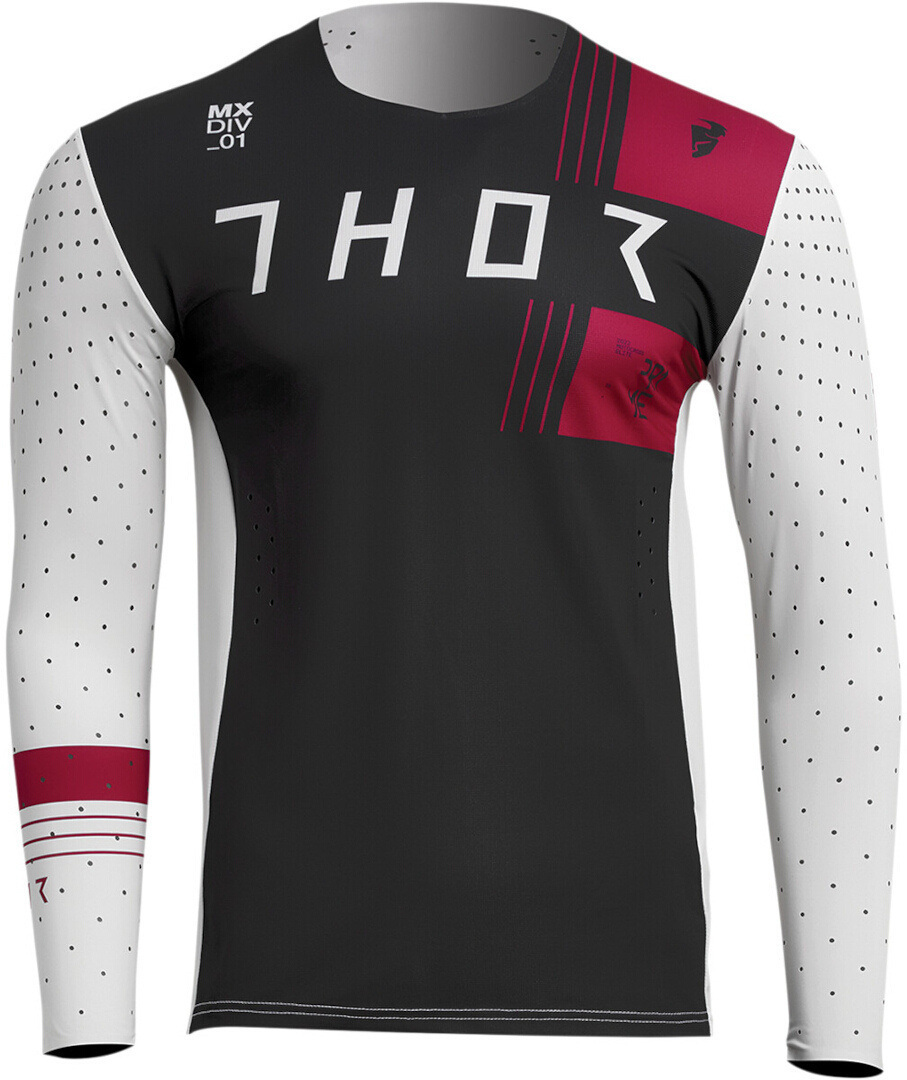 Thor Prime Strike Motocross Jersey, black-white-red, Size S, black-white-red, Size S