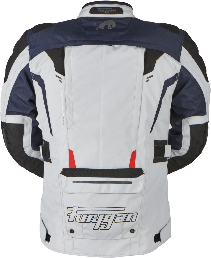 Side view of Furygan Brevent 3in1 Motorcycle Textile Jacket, grey-red-blue, Size L for Men