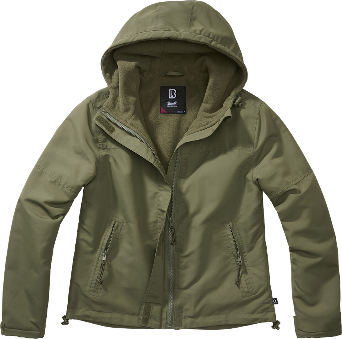 Brandit Windbreaker Frontzip Ladies Jacket, green, Size XS for Women, green, Size XS for Women