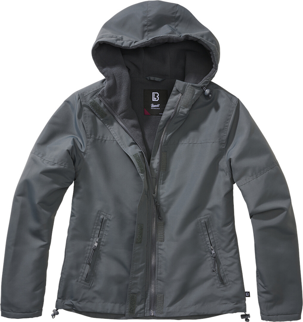 Brandit Windbreaker Frontzip Ladies Jacket, black-grey, Size XS for Women, black-grey, Size XS for Women