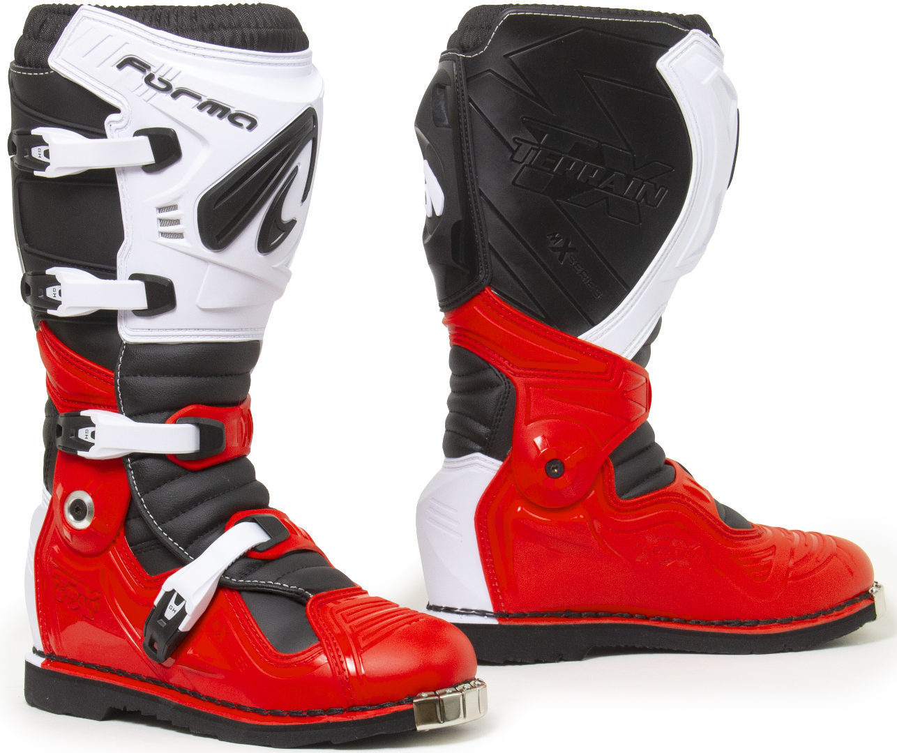 Forma Terrain Evolution TX Motocross Motorcycle Boot, white-red, Size 40, white-red, Size 40