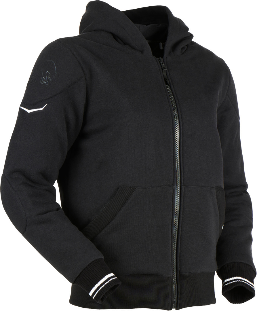 Side view of Furygan Luxio Evo Ladies Zip Hoodie, black, Size L for Women
