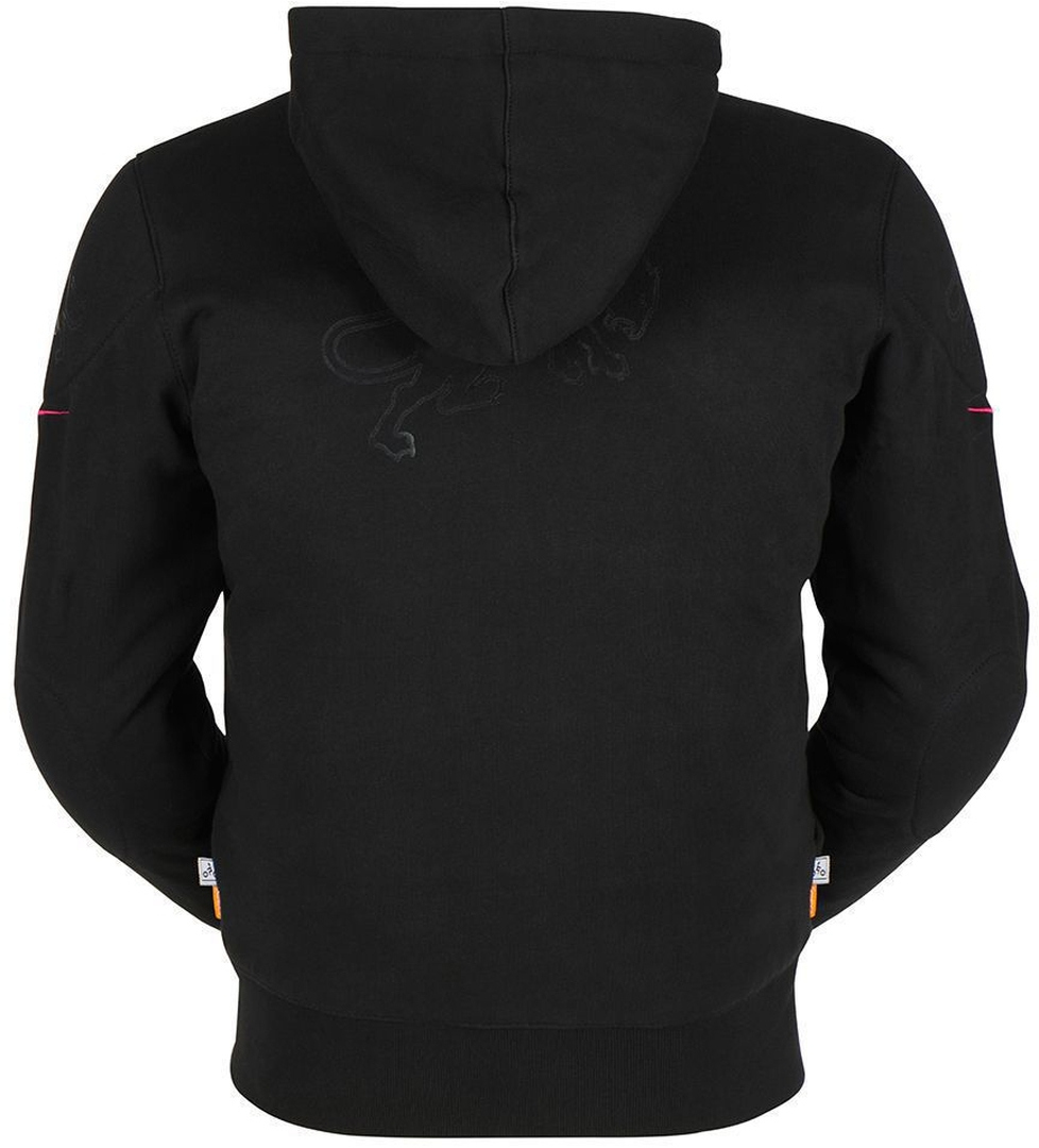 Side view of Furygan Luxio Evo Ladies Zip Hoodie, black-pink, Size 2XL for Women