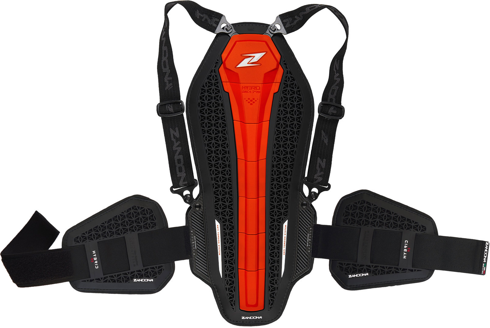 Zandona Hybrid Back Pro RS X7 Back Protector, black-red, black-red, Size One Size
