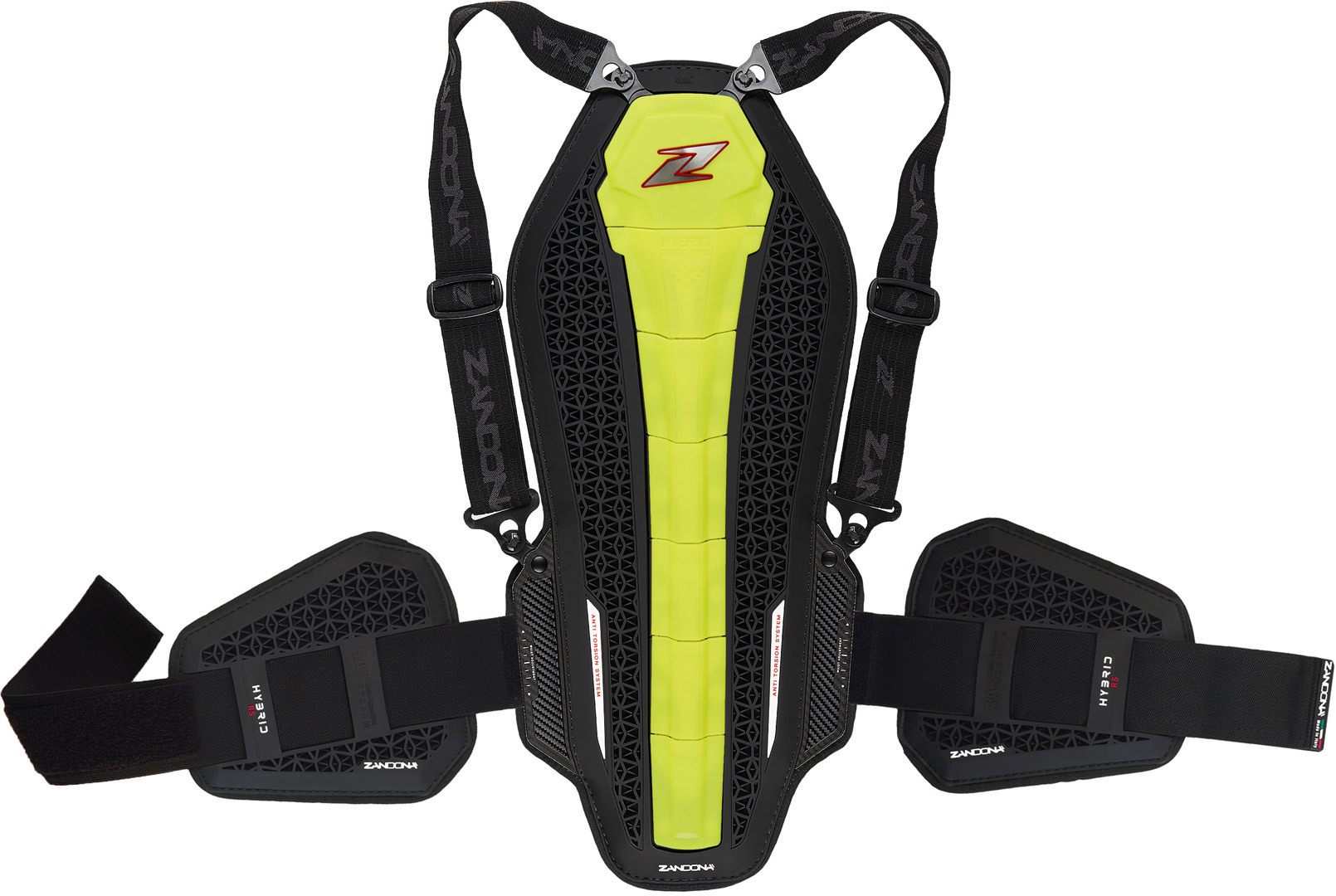 Zandona Hybrid Back Pro RS X7 Back Protector, black-yellow, black-yellow, Size One Size