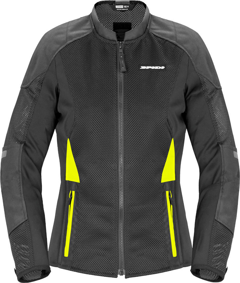 Spidi Super Net Ladies Motorcycle Textile Jacket, black-yellow, Size XS for Women, black-yellow, Size XS for Women