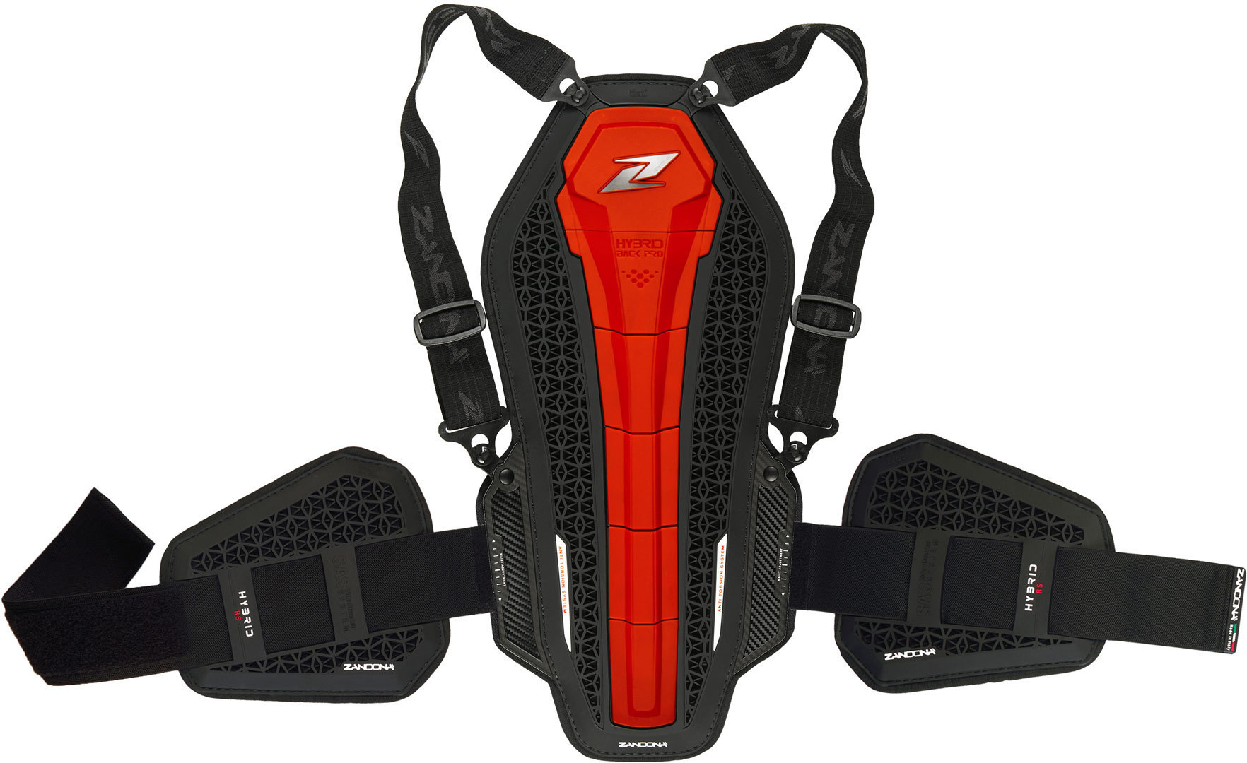 Zandona Hybrid Back Pro RS X6 Back Protector, black-red, black-red, Size One Size