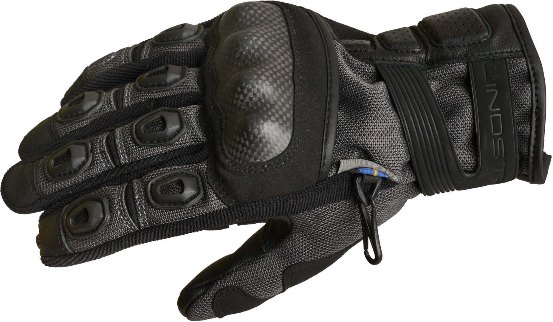 Lindstrands Siljan Motorcycle Gloves, black-grey, Size S M, black-grey, Size S M