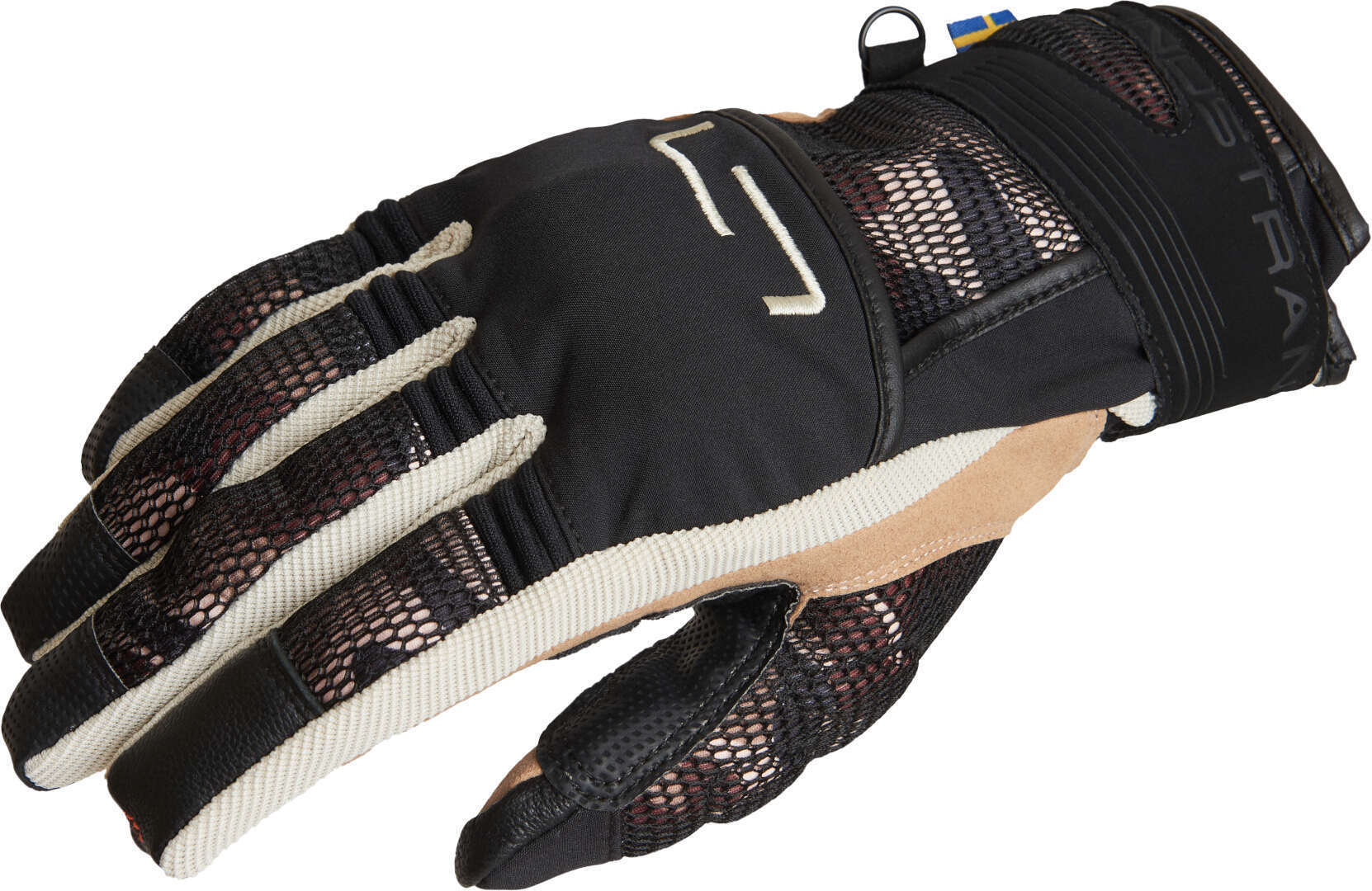 Lindstrands Nyhusen Motorcycle Gloves, black-green-brown-beige, Size S M, black-green-brown-beige, Size S M