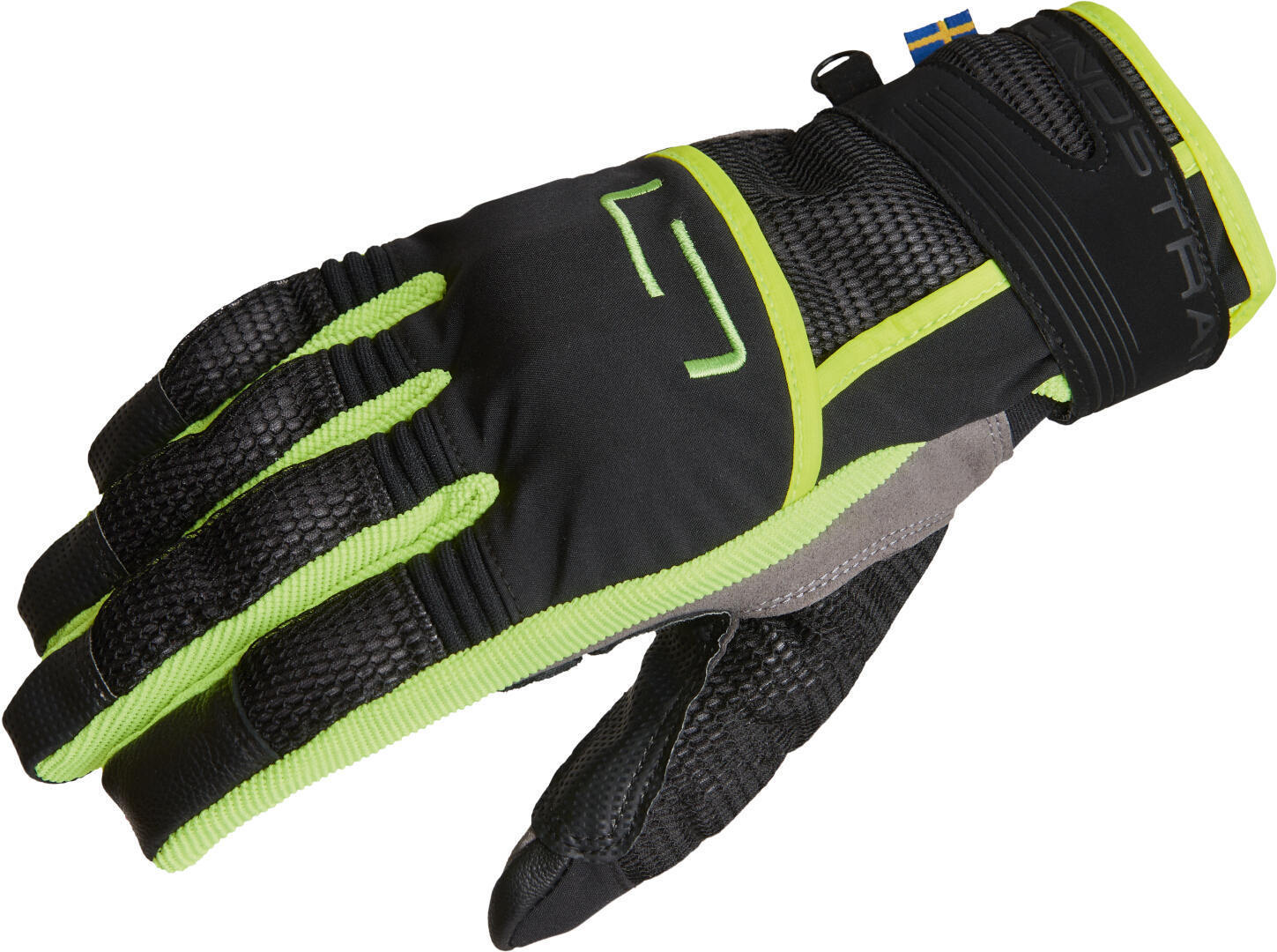 Lindstrands Nyhusen Motorcycle Gloves, black-green, Size S M, black-green, Size S M