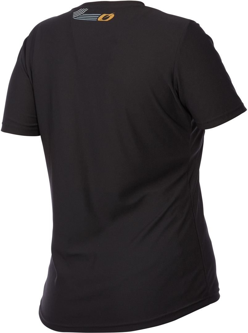 Side view of Oneal Slickrock Short Sleeve Ladies Bicycle Jersey, black, Size L for Women