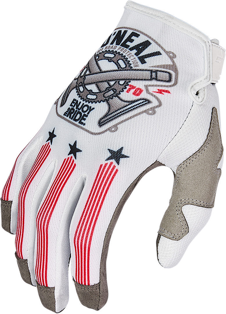 Oneal Mayhem Nanofront Piston Motocross Gloves, black-white-red, Size S, black-white-red, Size S