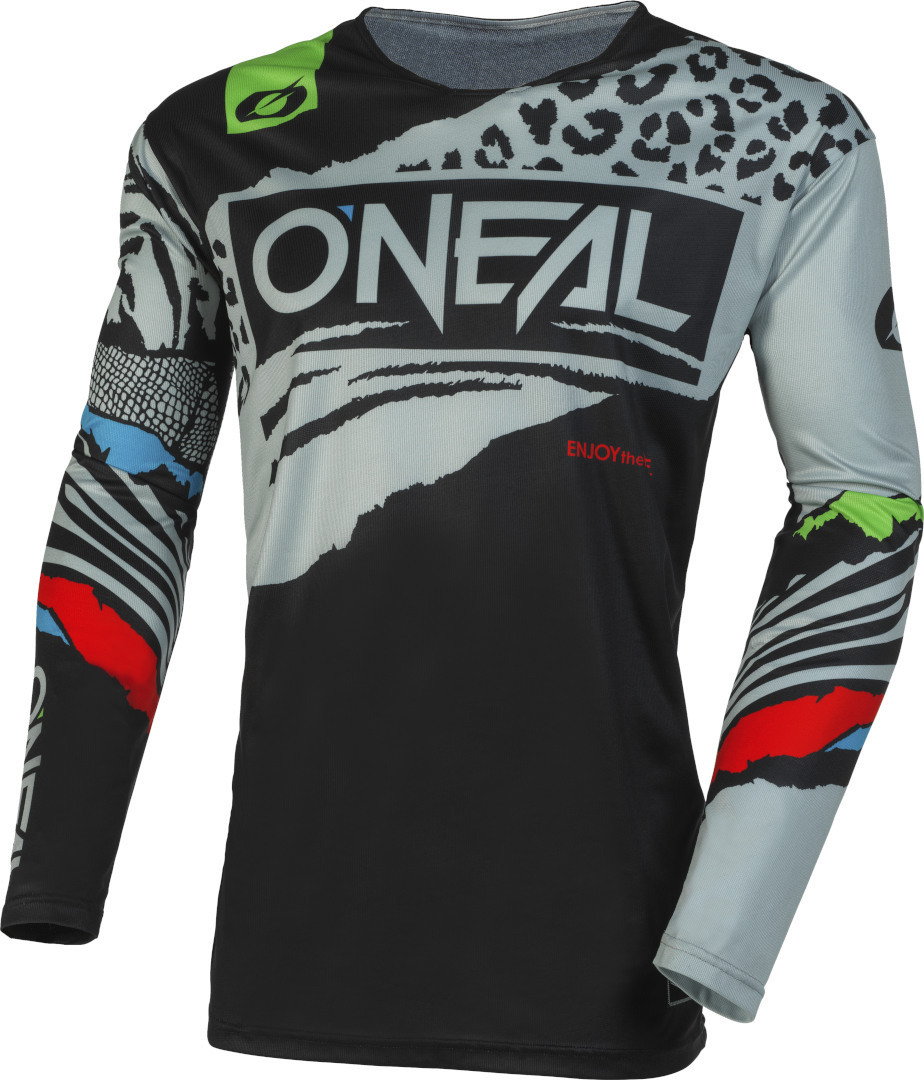 Oneal Mayhem Wild Youth Motocross Jersey, black-grey, Size XS, black-grey, Size XS