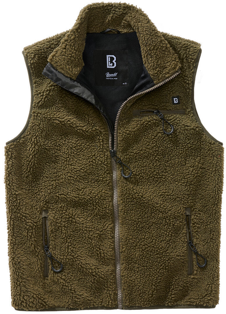 Brandit Teddyfleece Vest, green, Size S, green, Size S