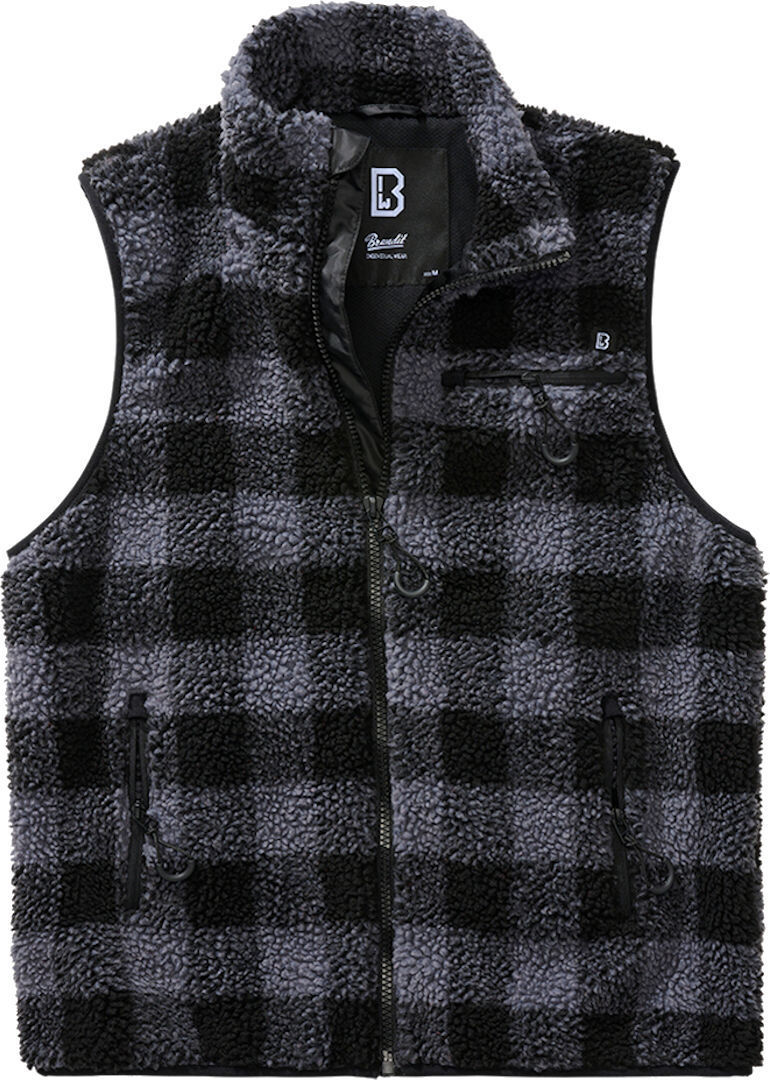 Brandit Teddyfleece Vest, black-grey, Size S, black-grey, Size S