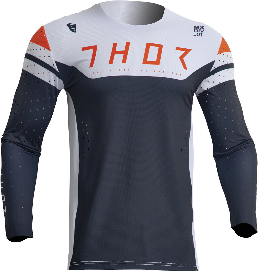 Thor Prime Rival Motocross Jersey, white-blue, Size S, white-blue, Size S
