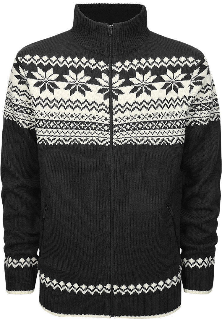 Brandit Norweger Zip Pullover, black-white, Size S, black-white, Size S