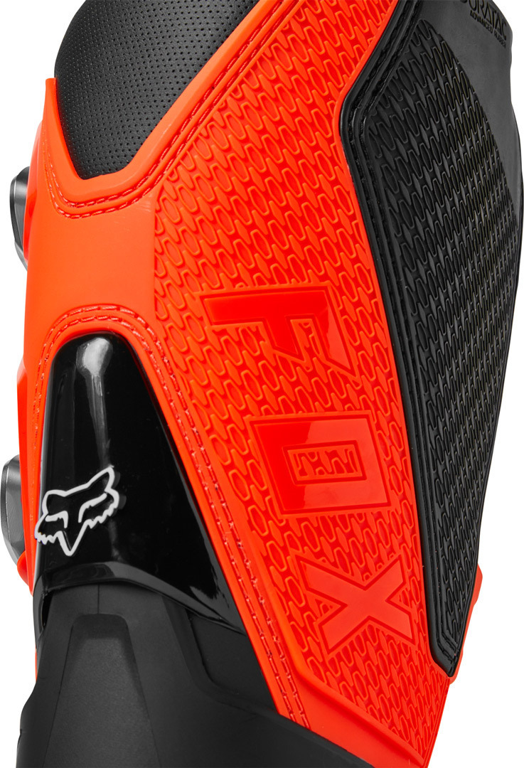 Side view of FOX Motion Motocross Boots, orange, Size 50 for Men