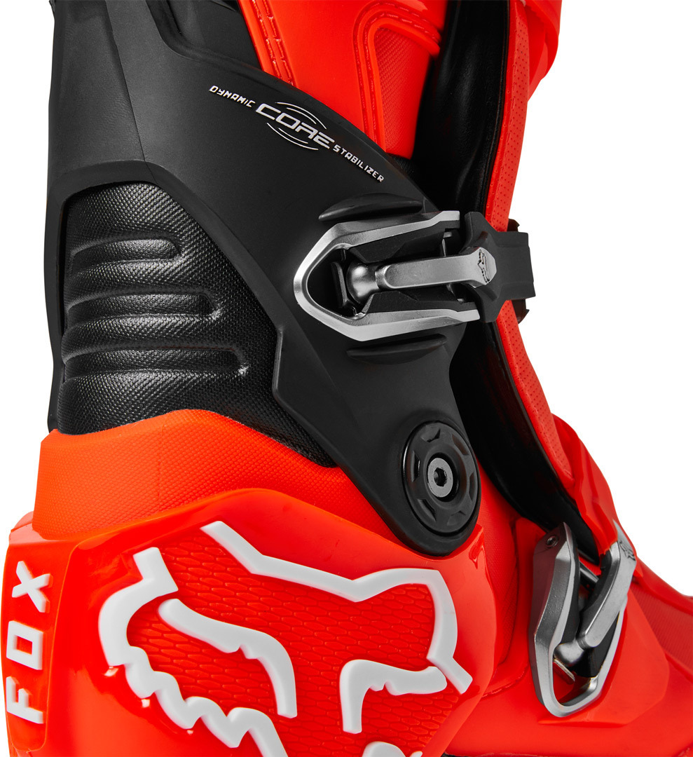 Side view of FOX Motion Motocross Boots, orange, Size 50 for Men