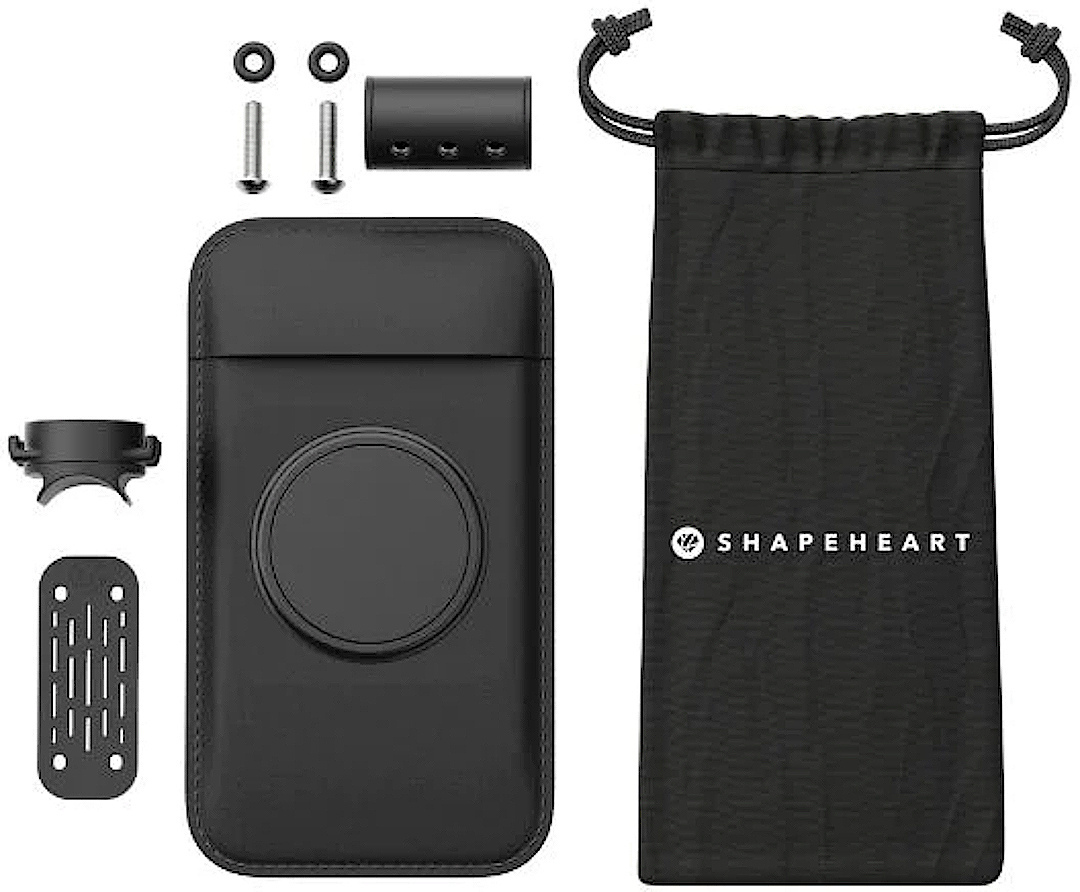 Shapeheart Scooter Bundle Magnetic Smartphone Mount pour tableau de bord, noir, taille M