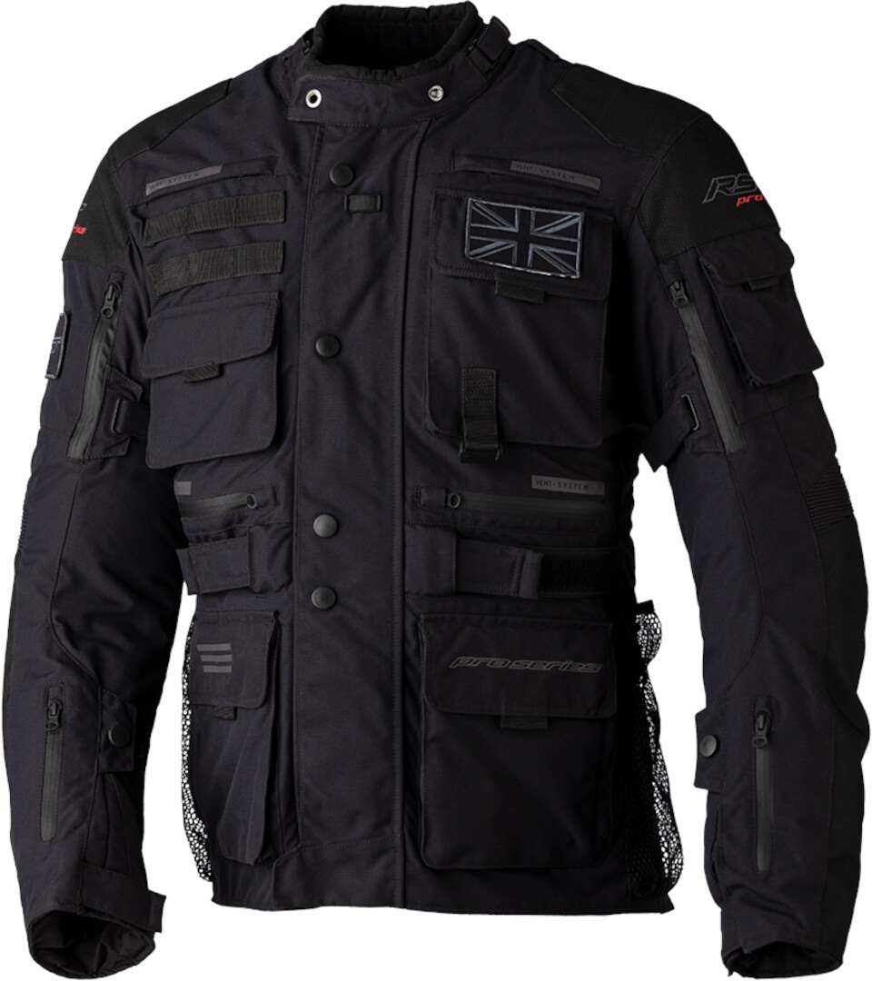 RST Pro Series Ambush waterproof Motorcycle Textile Jacket, black, Size S, black, Size S