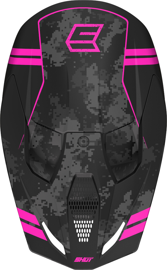 Side view of Shot Furious Army Motocross Helmet, black-pink, Size 2XL for Men