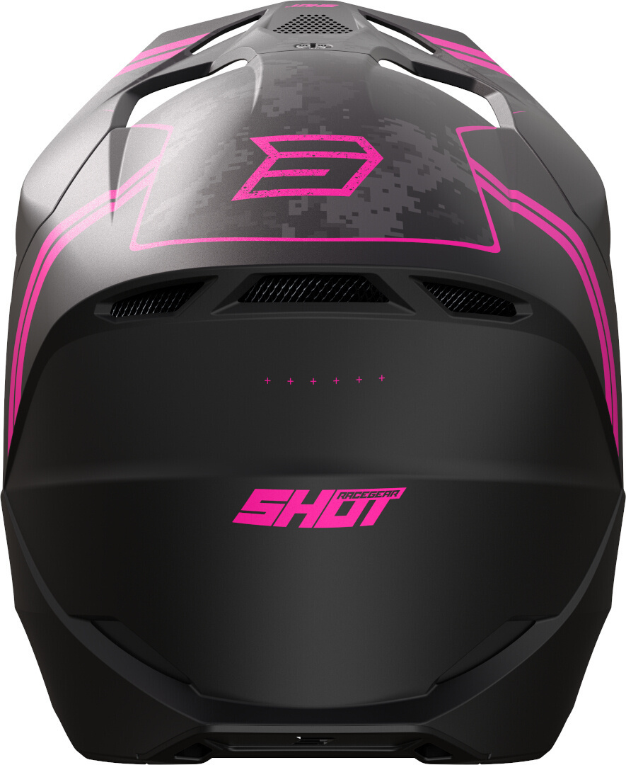 Side view of Shot Furious Army Motocross Helmet, black-pink, Size 2XL for Men