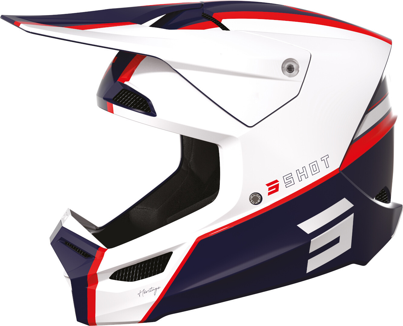 Shot Furious Heritage Motocross Helmet, white-red-blue, Size XL, white-red-blue, Size XL