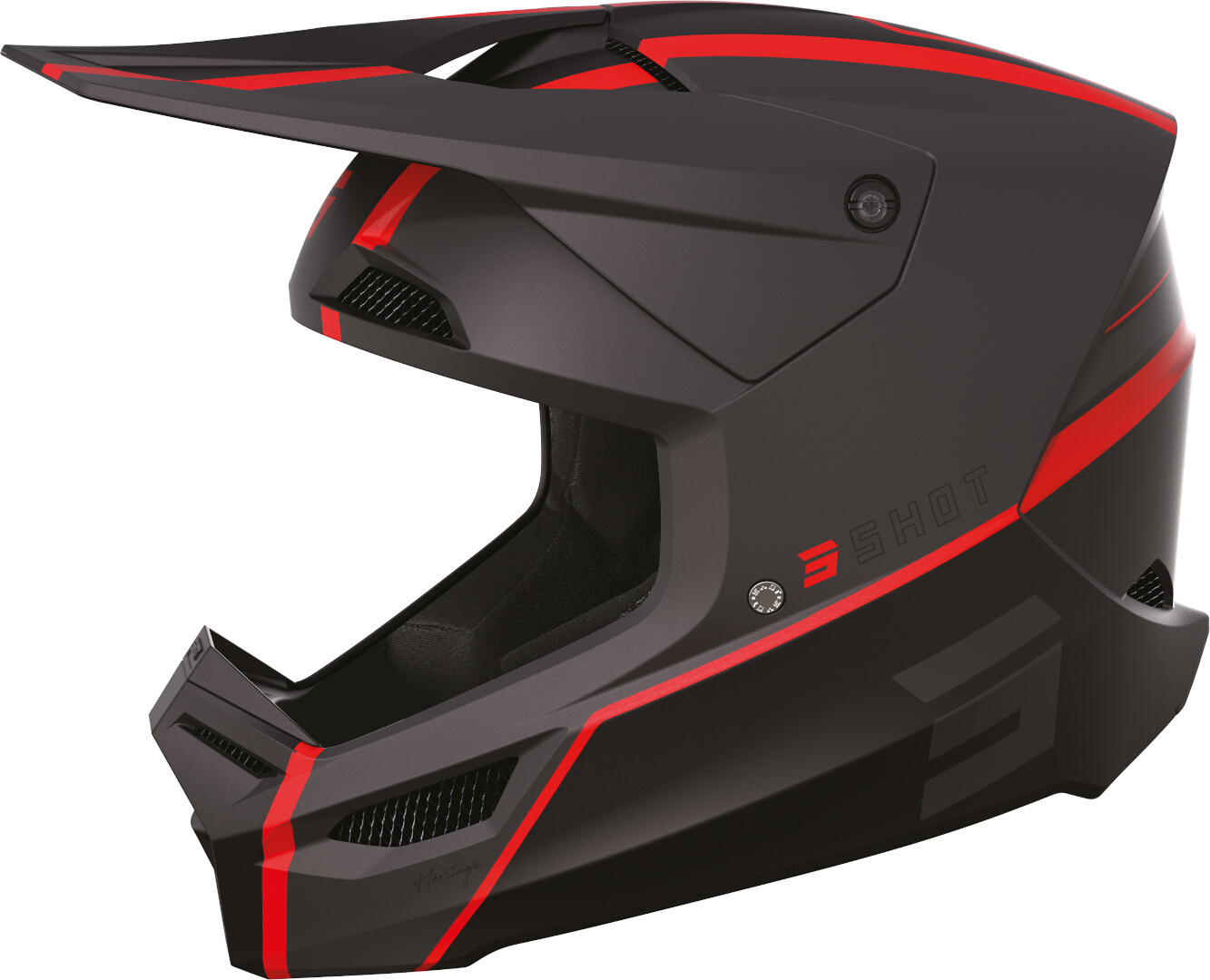 Shot Furious Heritage Motocross Helmet, black-red, Size XS, black-red, Size XS