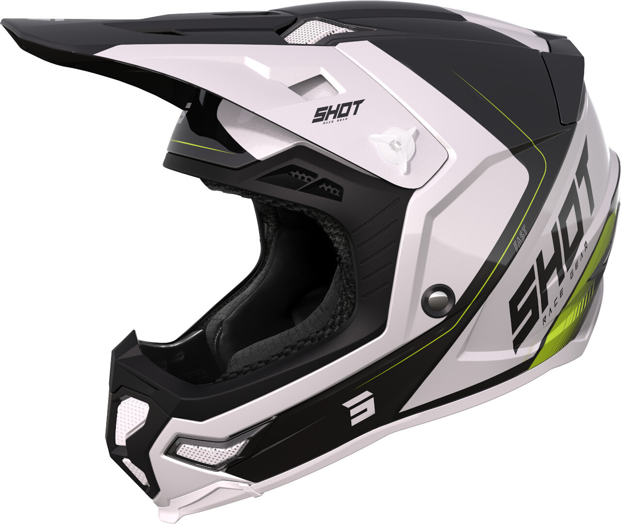 Shot Core Fast Motocross Helmet, black-white, Size S, black-white, Size S