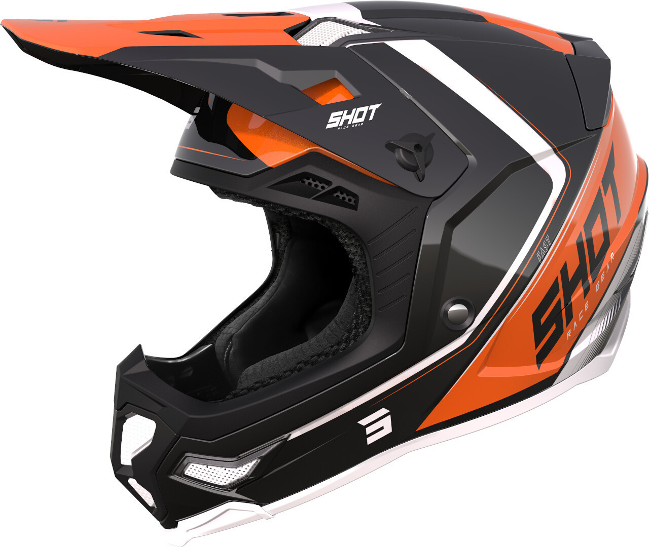 Shot Core Fast Motocross Helmet, black-orange, Size S, black-orange, Size S