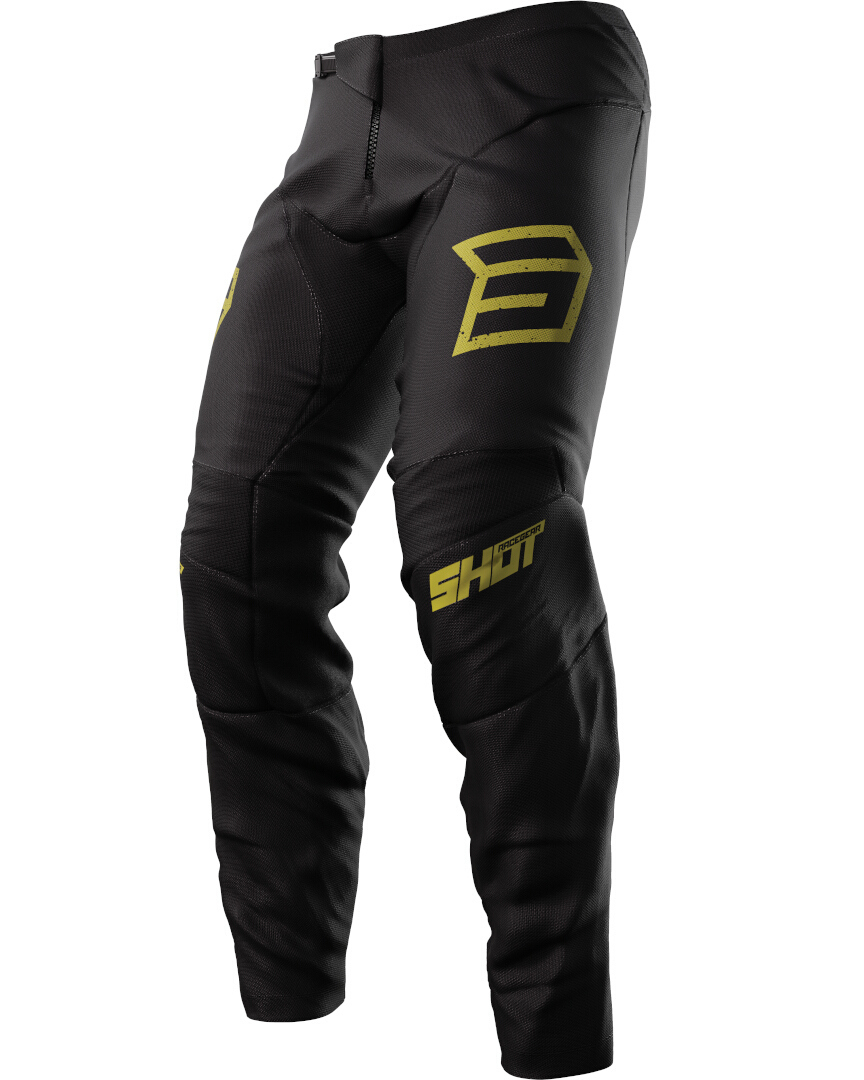 Shot Devo Army Motorcross broek, zwart-goud, afmeting 38