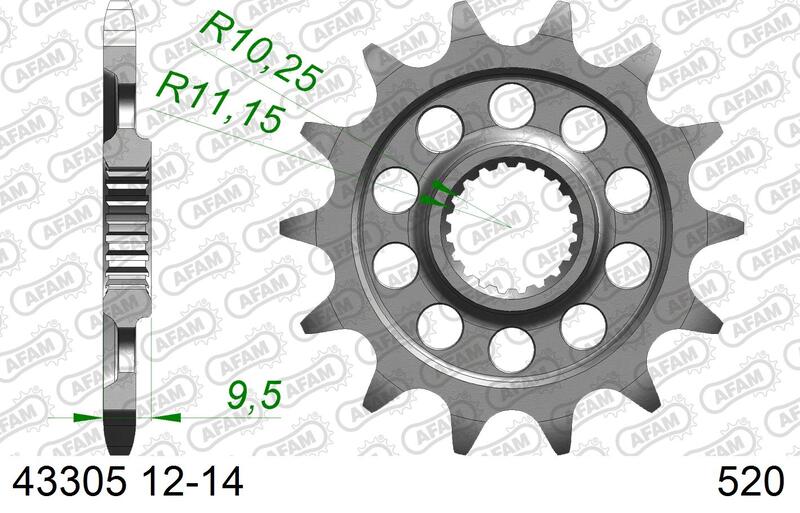 Afam Unisex Steel Standard Front Sprocket - 520