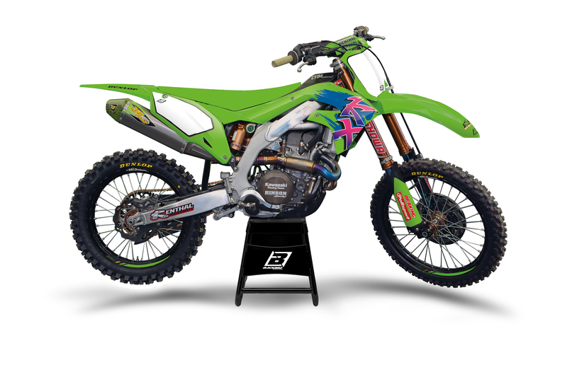 BLACKBIRD Retro Graphic Kit - Kawasaki KX125/250, black