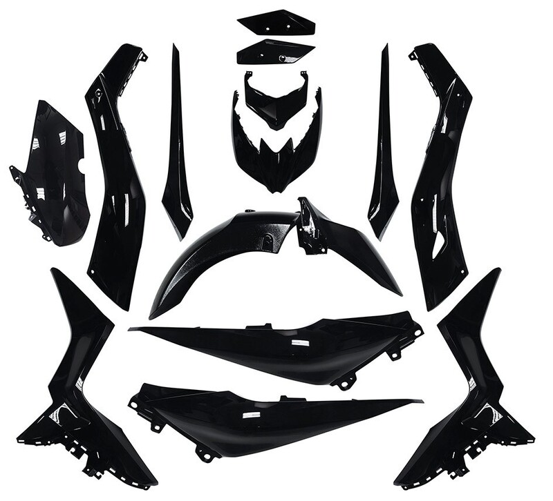 O PARTS Body Kit Gloss Black - Yamaha X-Max 125/300, Size 10 mm, black, Size 10 mm