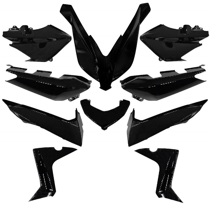O PARTS Body Kit Gloss Black - Yamaha X-Max 125/250/400, Size 10 mm, black, Size 10 mm