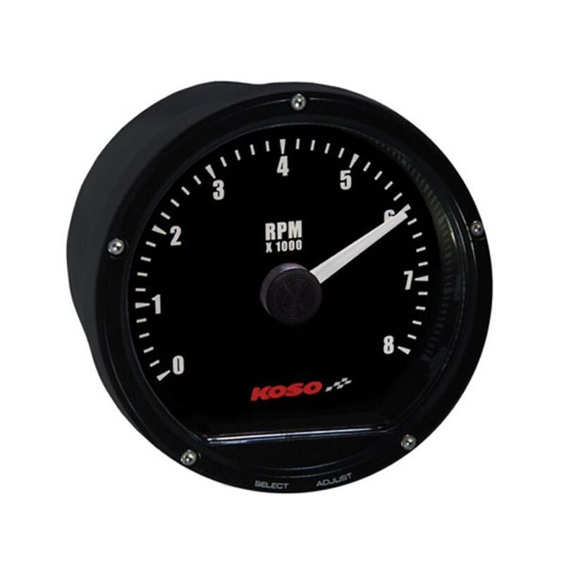 KOSO Tacómetro Cara negra 8000 RPM