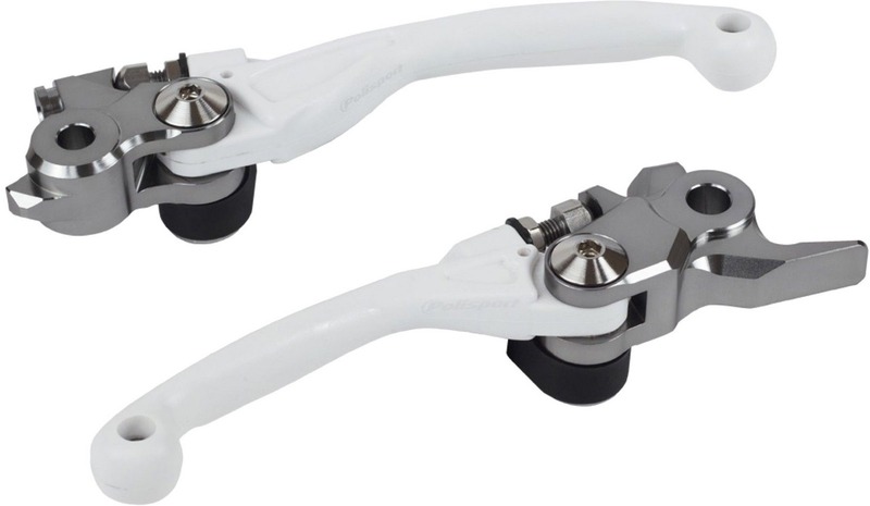POLISPORT Jeu de leviers Pivor Incassable blanc - Kawasaki KX450, taille 10 mm